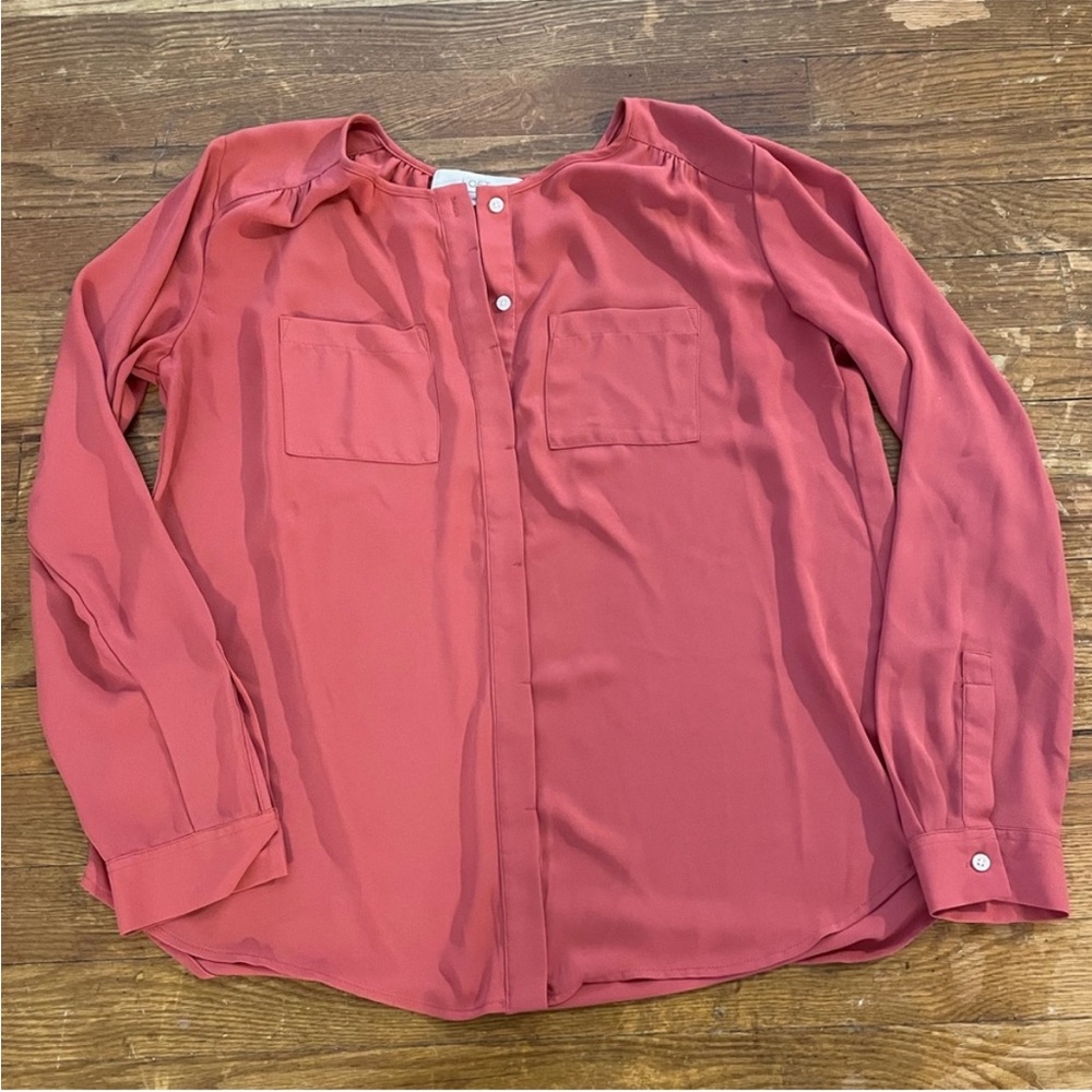 Loft Button Down Button Up Long Sleeve Blouse